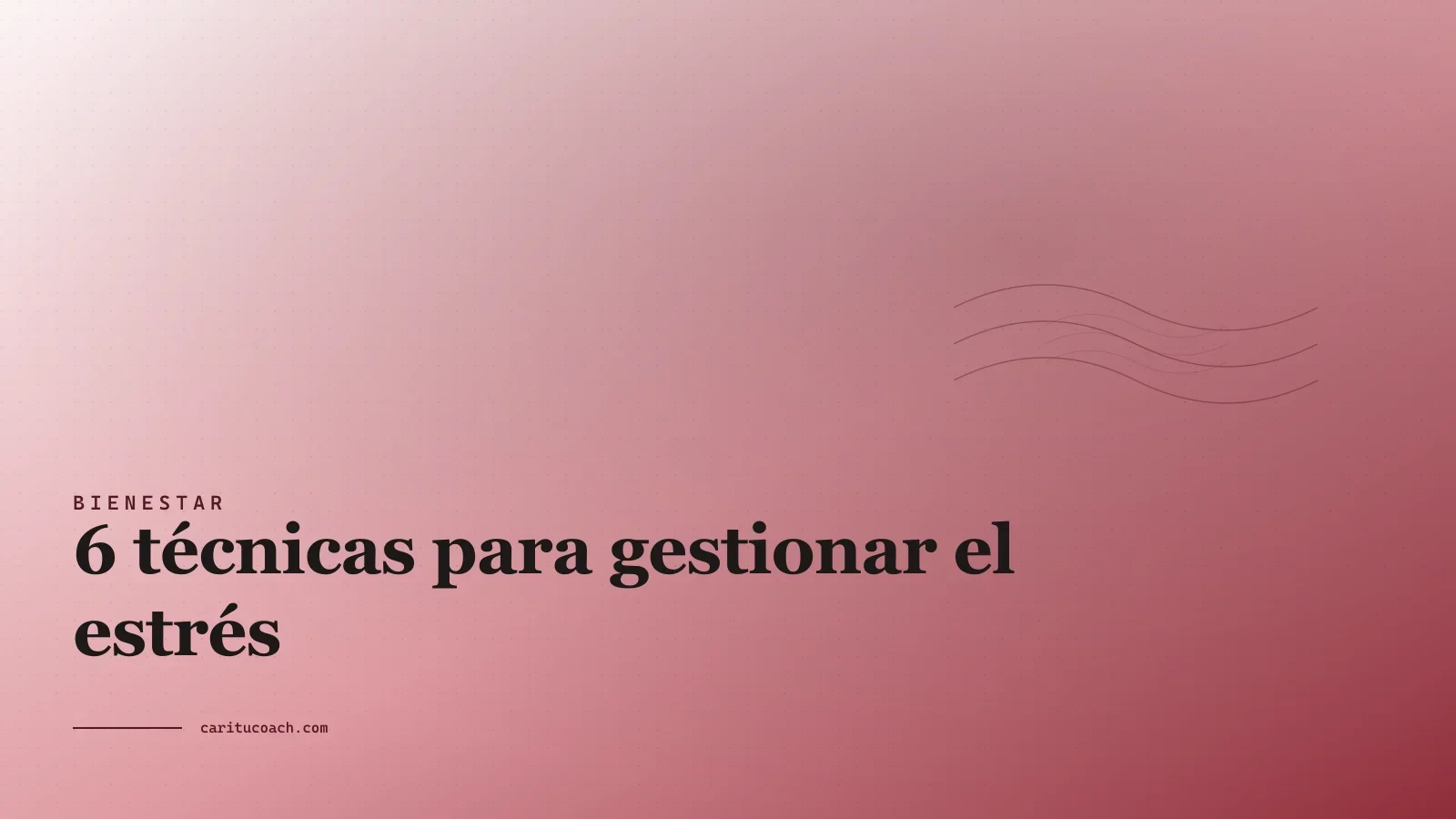 Líneas onduladas que se calman gradualmente, símbolo de la regulación del estrés