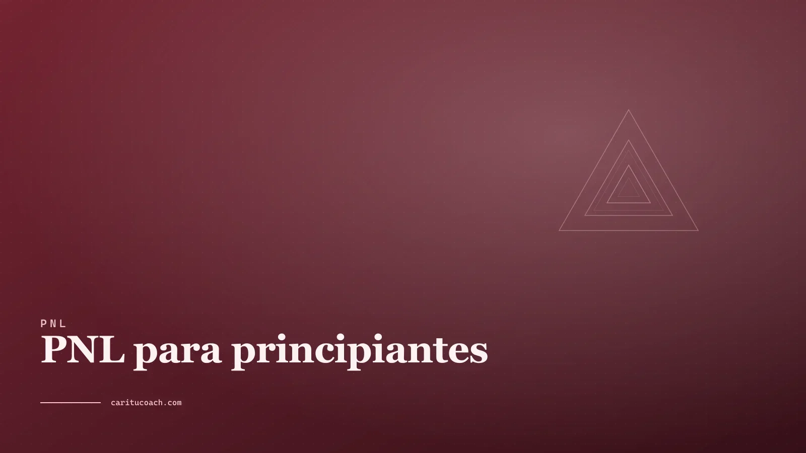 Triángulos concéntricos sobre fondo cálido, símbolo de los niveles de programación neurolingüística