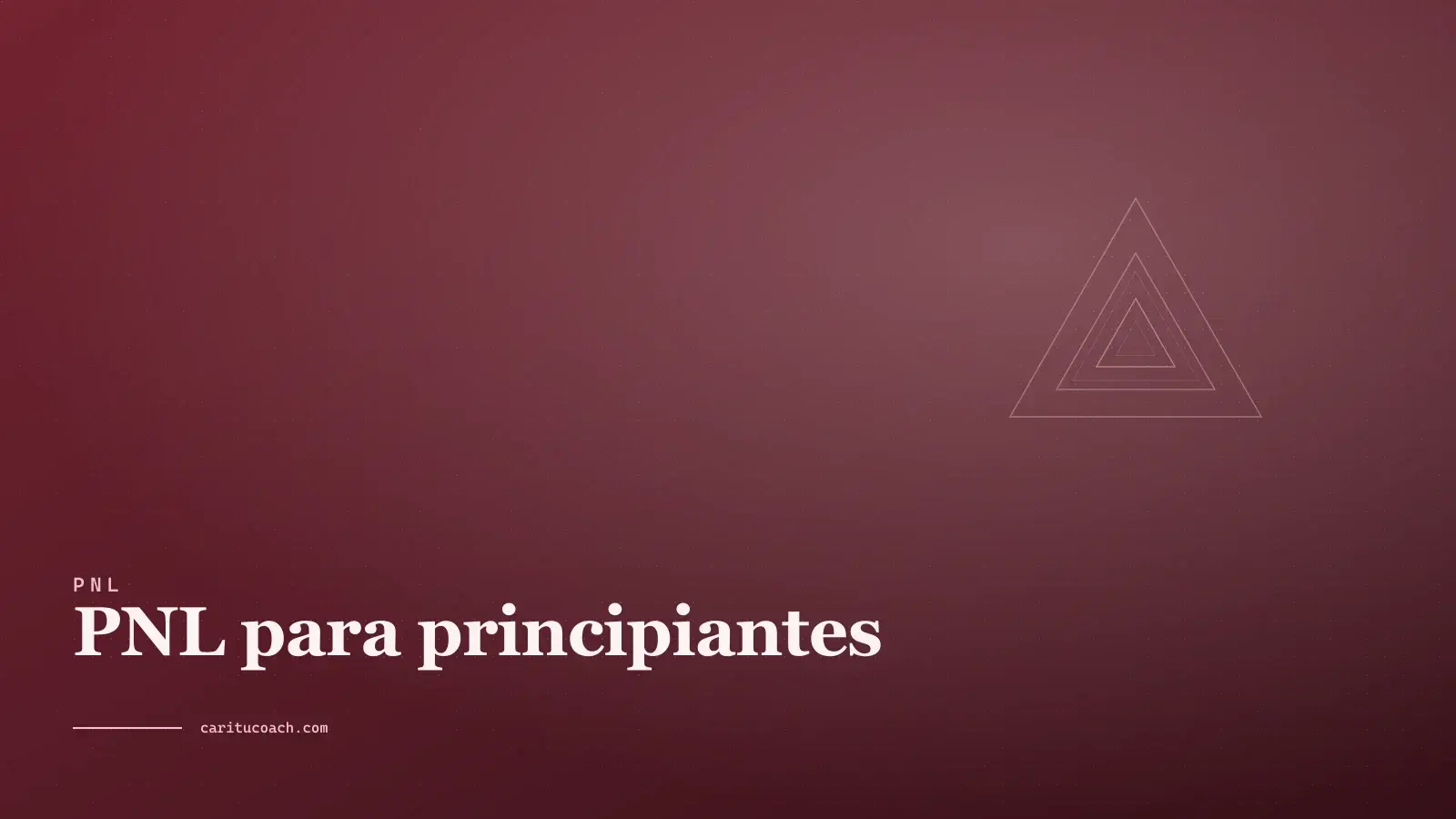 Triángulos concéntricos sobre fondo cálido, símbolo de los niveles de programación neurolingüística