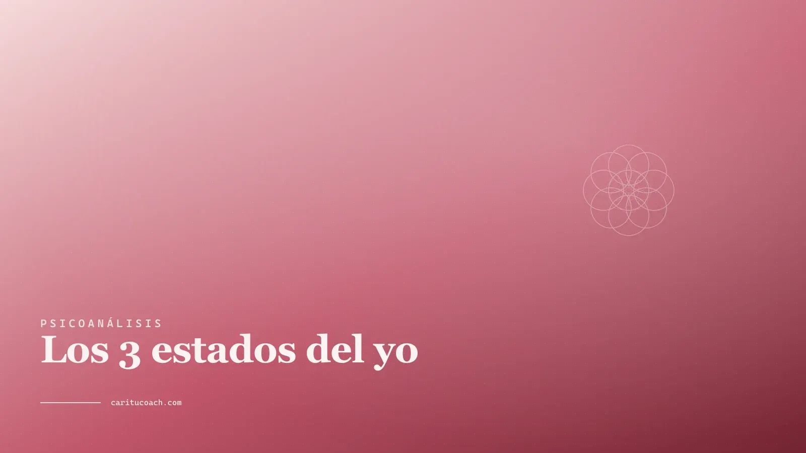 Composición floral con círculos entrelazados representando los tres estados del yo en análisis transaccional