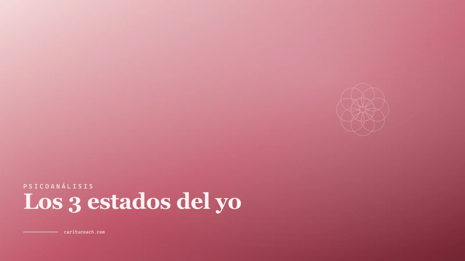 Composición floral con círculos entrelazados representando los tres estados del yo en análisis transaccional